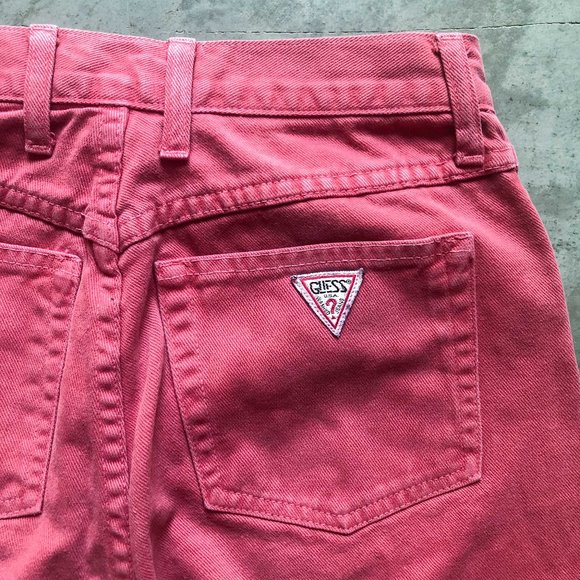 vintage 80s red GUESS JEANS Style 43105A high rise ankle zip Sz 29 - Picture 5 of 11